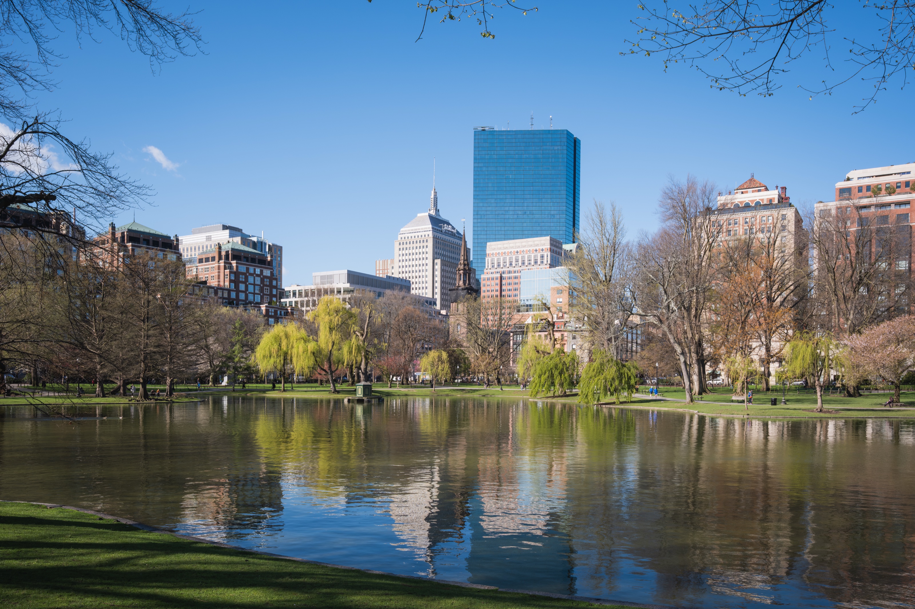 Boston Public Garden and Back Bay skyline